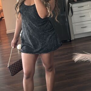 Mini cotton jumper dress with shorts under